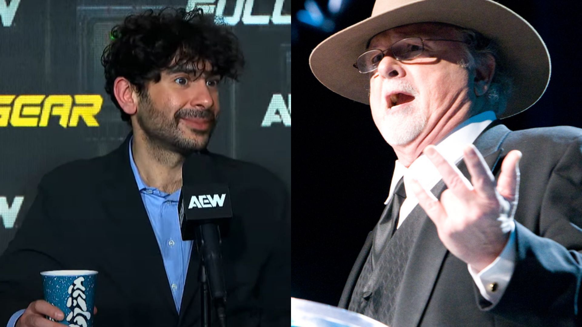 AEW president Tony Khan (left) and Bill Watts (right). (Image credits: AEW YouTube channel &amp; wwe.com)