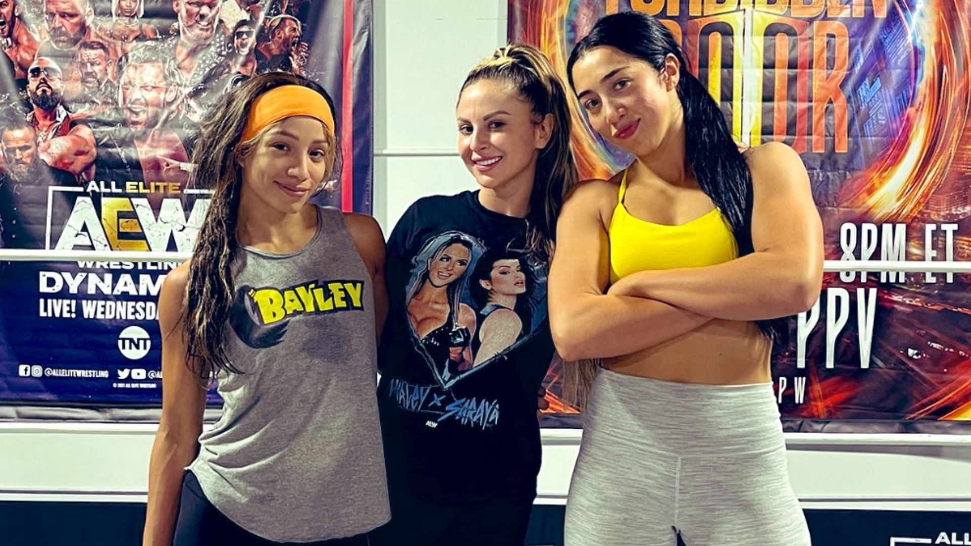 Mercedes Mon&eacute; at a training session with Harley Cameron and Indi Hartwell [Source: Mon&eacute; on X/Twitter]