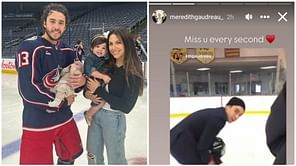 Johnny Gaudreau's wife Meredith shares four-word reaction to throwback clip of kids skating with deceased husband