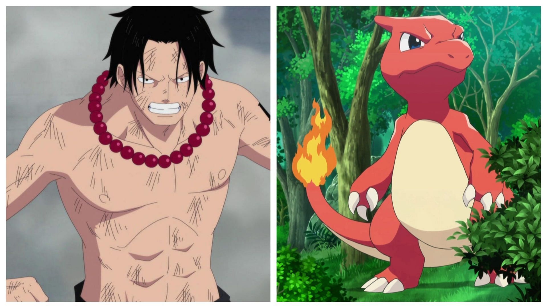 Ace in One Piece and Charmeleon in Pok&eacute;mon (Image via Toei Animation/The Pok&eacute;mon Company)