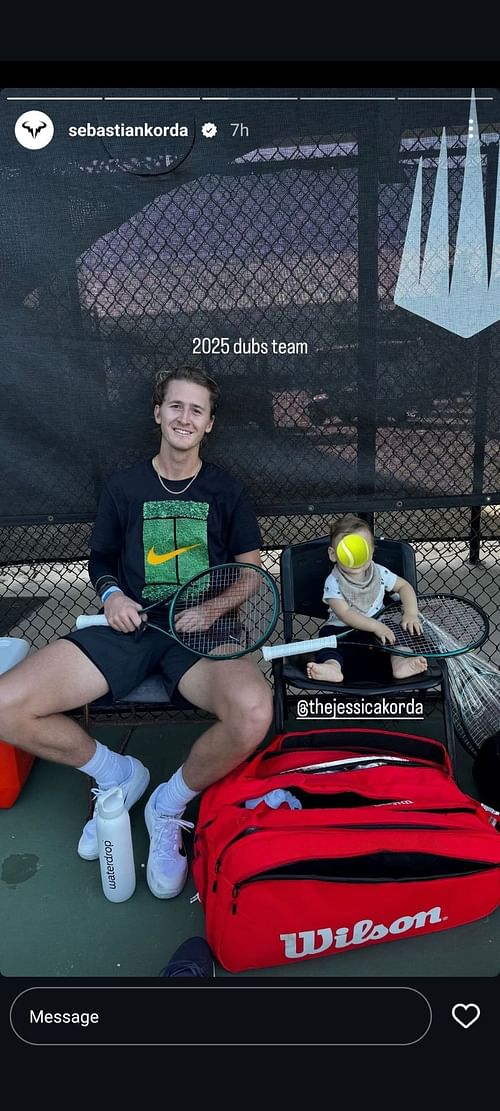 Sebastian Korda with nephew Greyson (Source: Instagram@sebastiankorda)