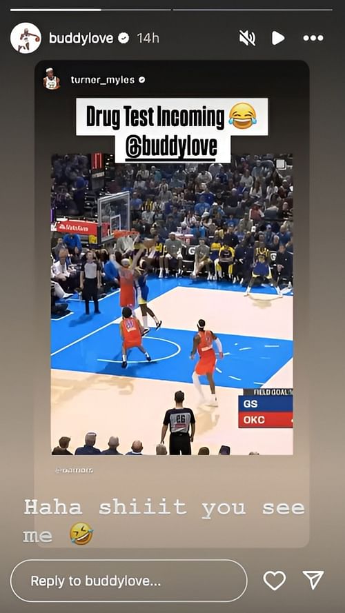 Buddy Hield IG story [Credit: IG/@buddylove]