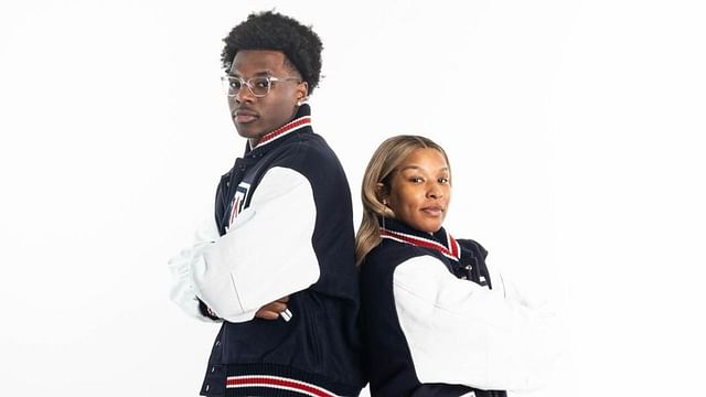 Bryce James poses with mom Savannah during Arizona Wildcats