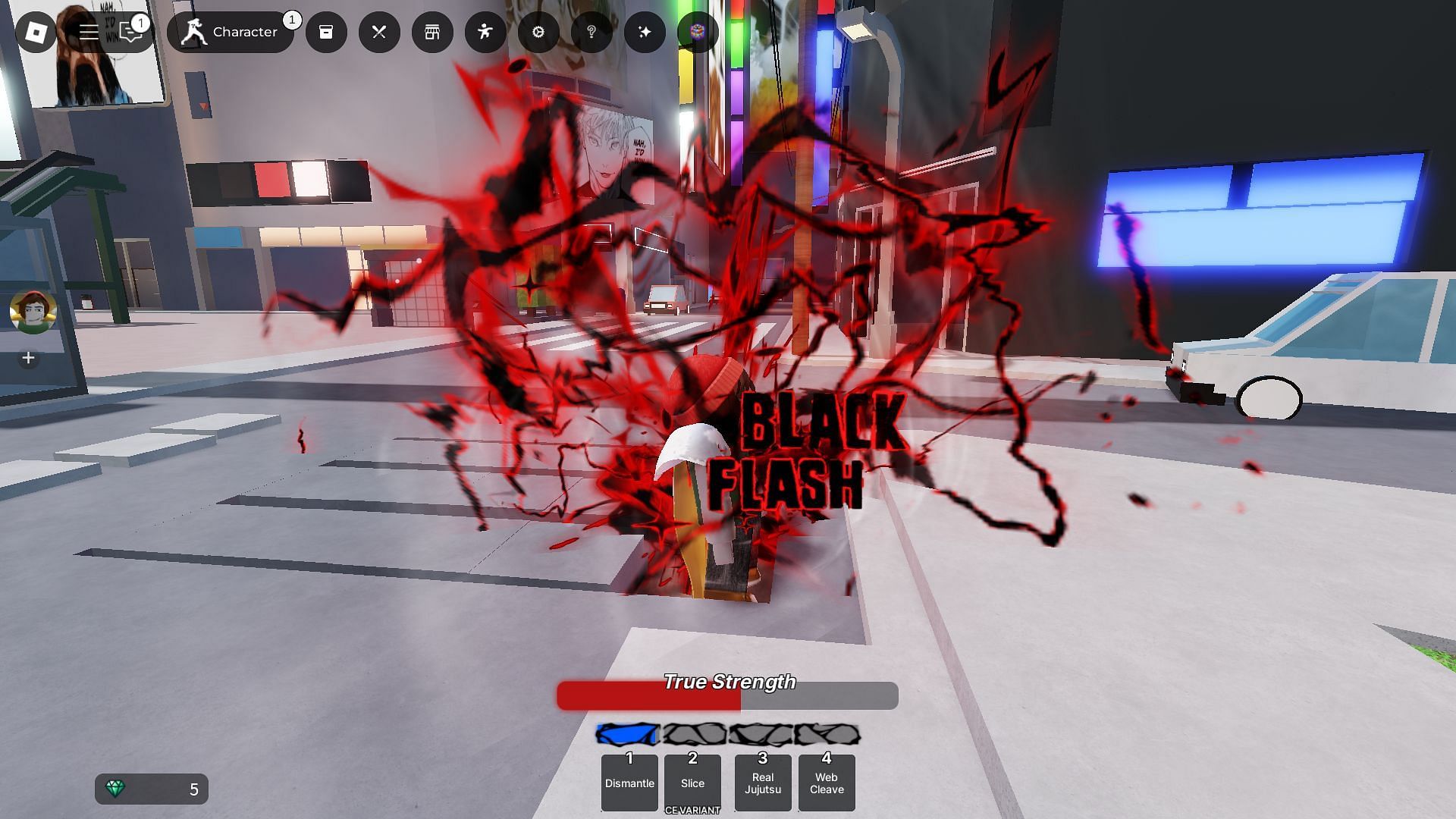 Triggering Black Flash (Image via Roblox)