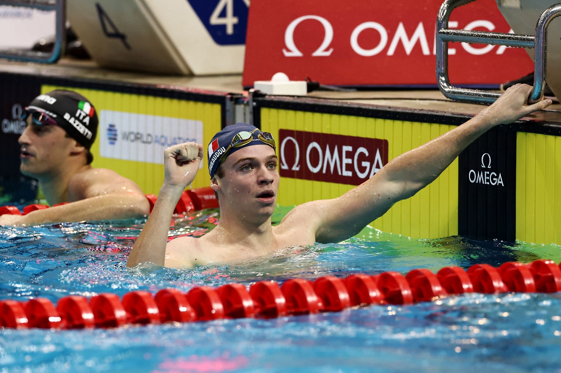 Leon Marchand at the World Aquatics Swimming World Cup 2024 Singapore Stop (Source: Getty)