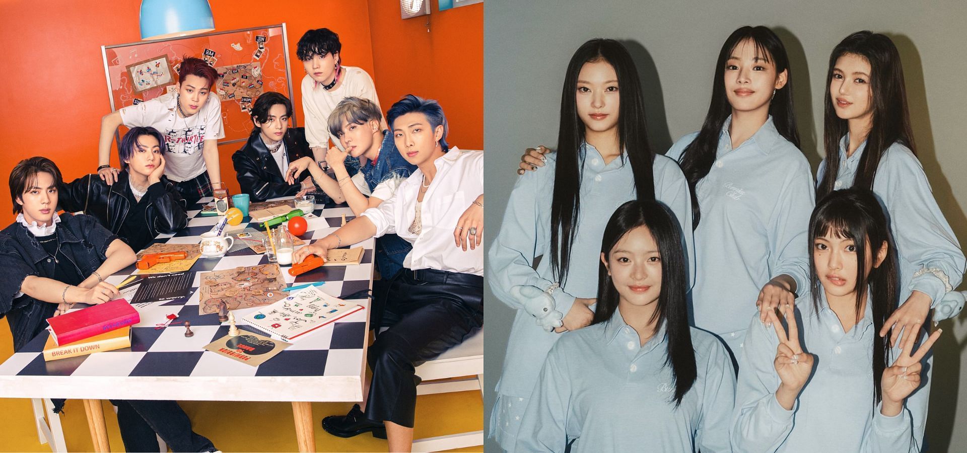 Fans furious over HYBE&rsquo;s alleged huge &ldquo;tuition fee&rdquo; charges for affiliate labels. (Images via X/@BIGHIT_MUSIC and Instagram/@newjeans_official)