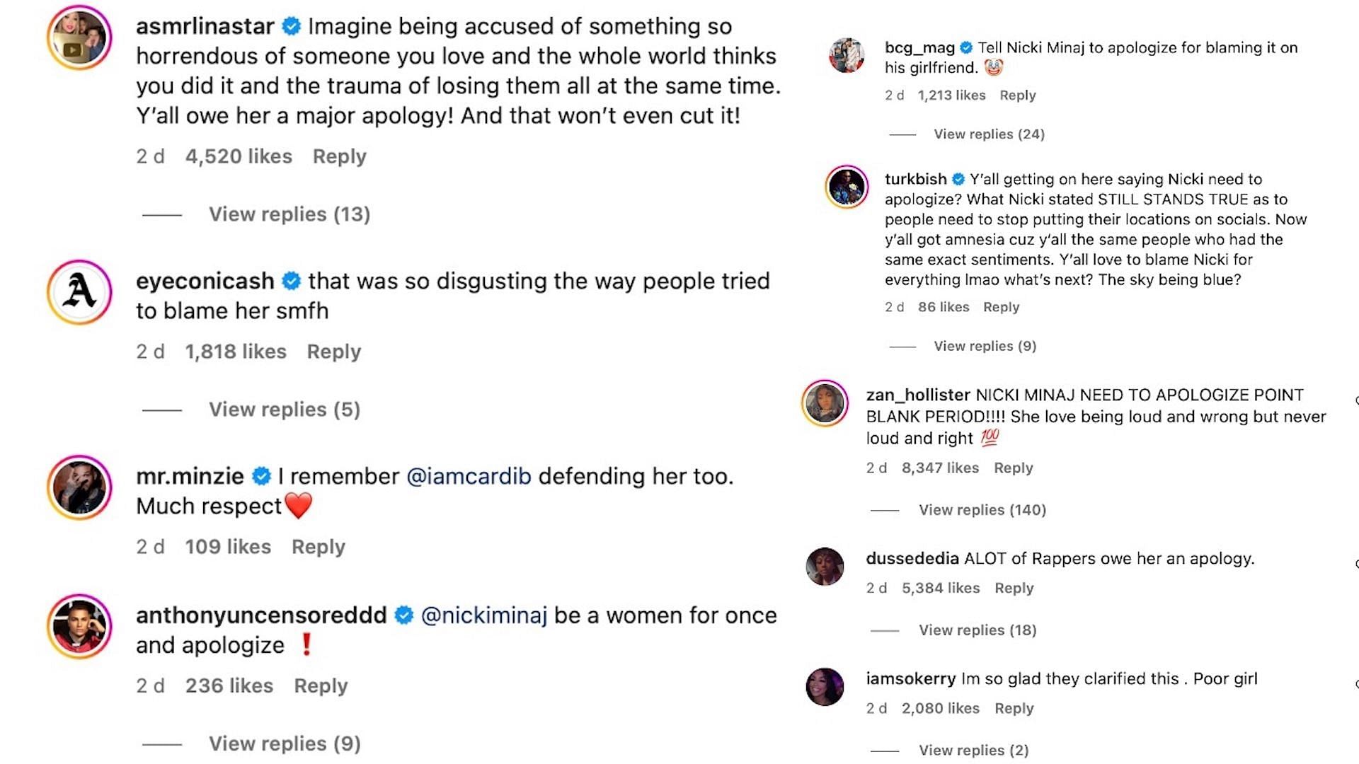 Screenshots of comments under The Shade Room&#039;s post regarding PnB Rock&#039;s murder update (Image via Instagram/@theshaderoom)