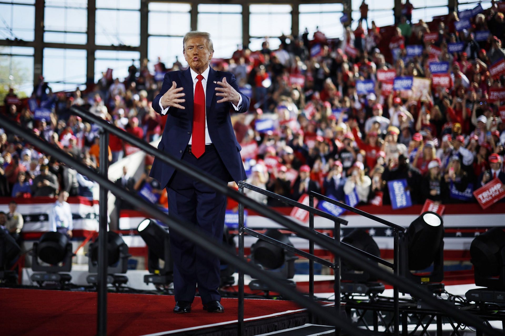 Donald Trump Campaigns For President In Raleigh, North Carolina - Source: Getty