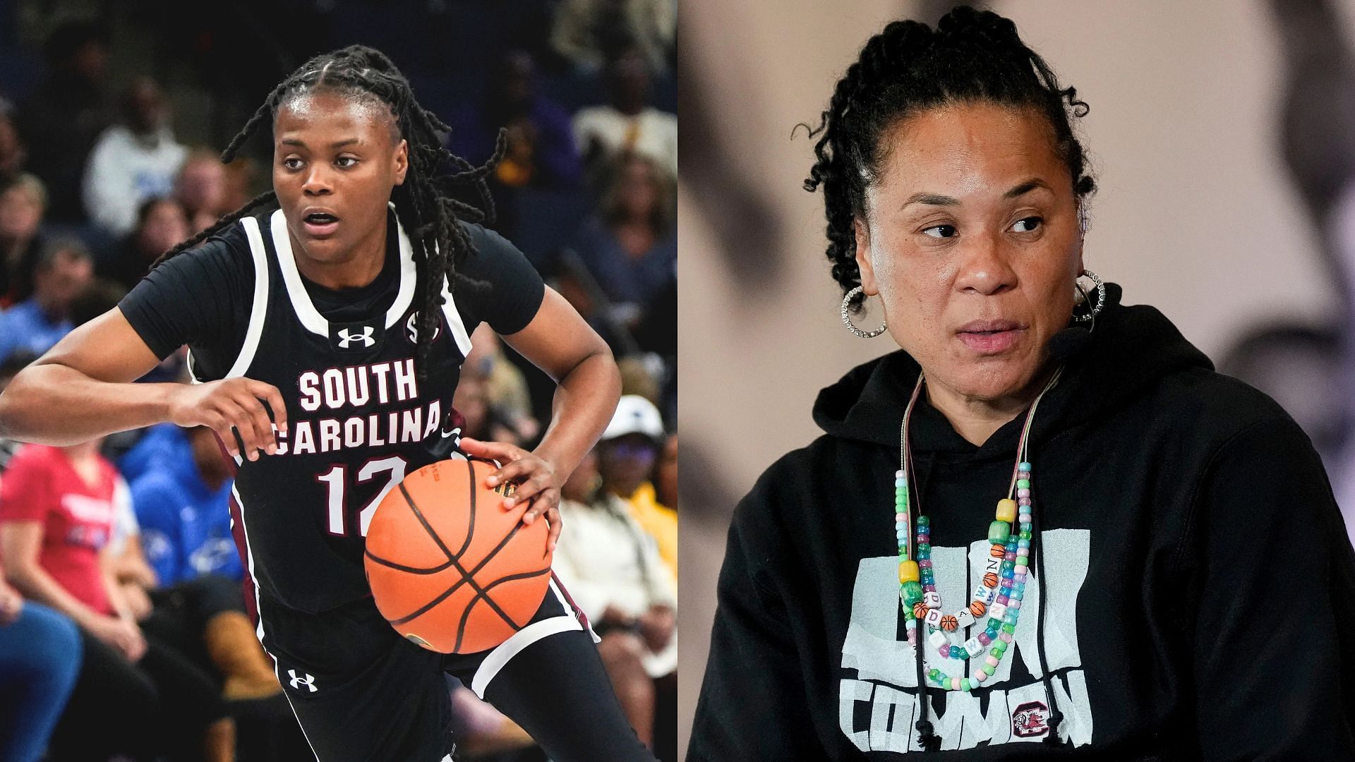 MiLaysia Fulwiley and Dawn Staley