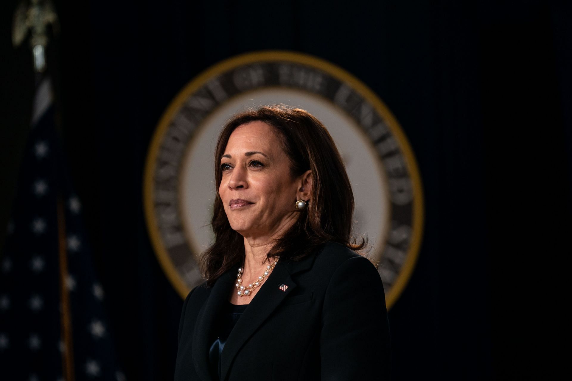 Vice President Kamala Harris Discusses High Speed Internet With Sec. Raimondo And Sec. Haaland - Source: Getty