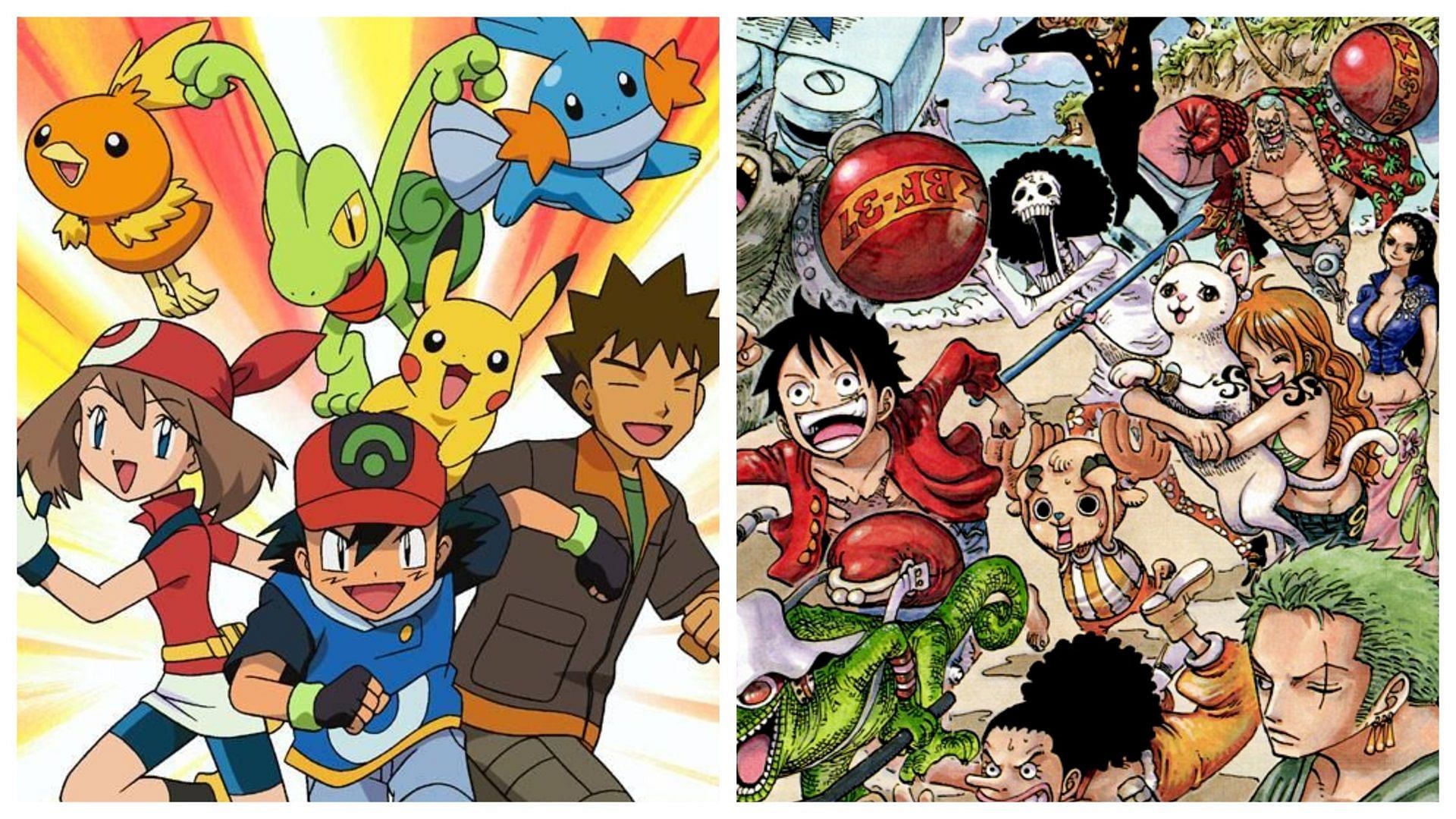 Pok&eacute;mon and One Piece are staples of the pop culture (Image via The Pok&eacute;mon Company/Shueisha)