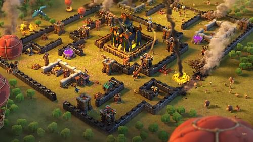 New Town Hall attacking enemy troops (Image via Supercell)