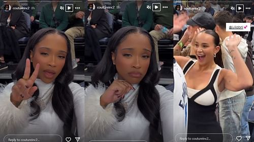 Jeanie Robel attends Timberwolves vs Nuggets game on Friday. (Credits: @coutureinc2/Instagram)