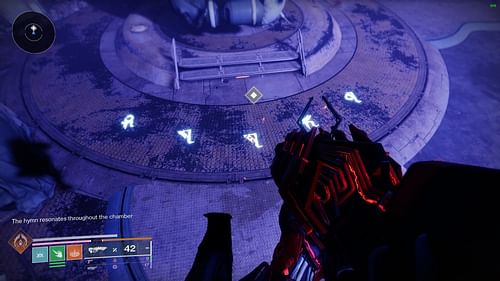 The symbols at the ground in sequence (Image via Bungie)