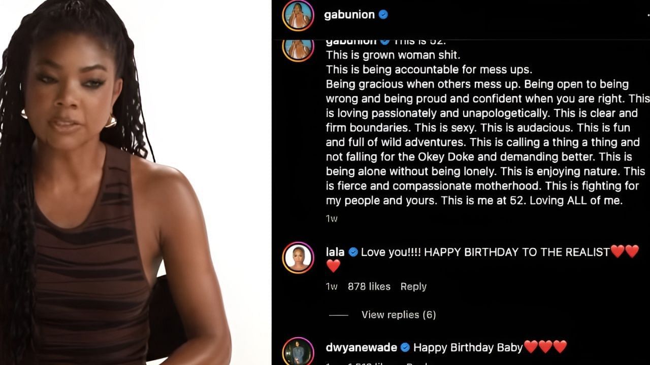 La La Anthony and D Wade comments on Union&#039;s birthday post [Picture Credit: IG/@gabunion]