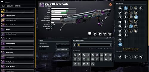 Sojourner's Tale PvE god roll (Image via D2Gunsmith/Bungie)