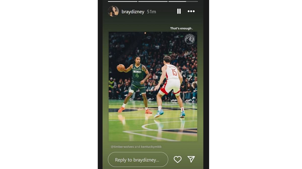 Reed Sheppard's gf Brailey Dizney reacts to Rockets guard's reunion