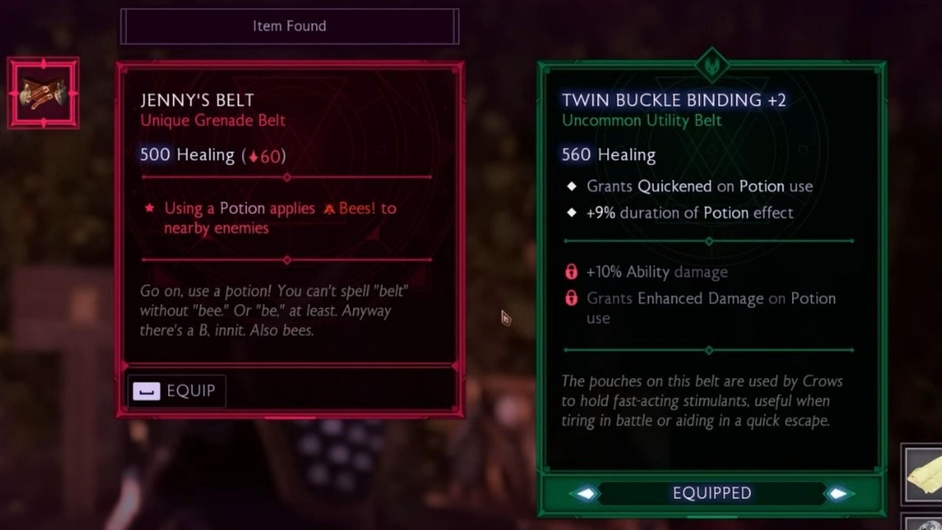 A still of the Jenny&#039;s grenade belt item (Image via Electronic Arts)