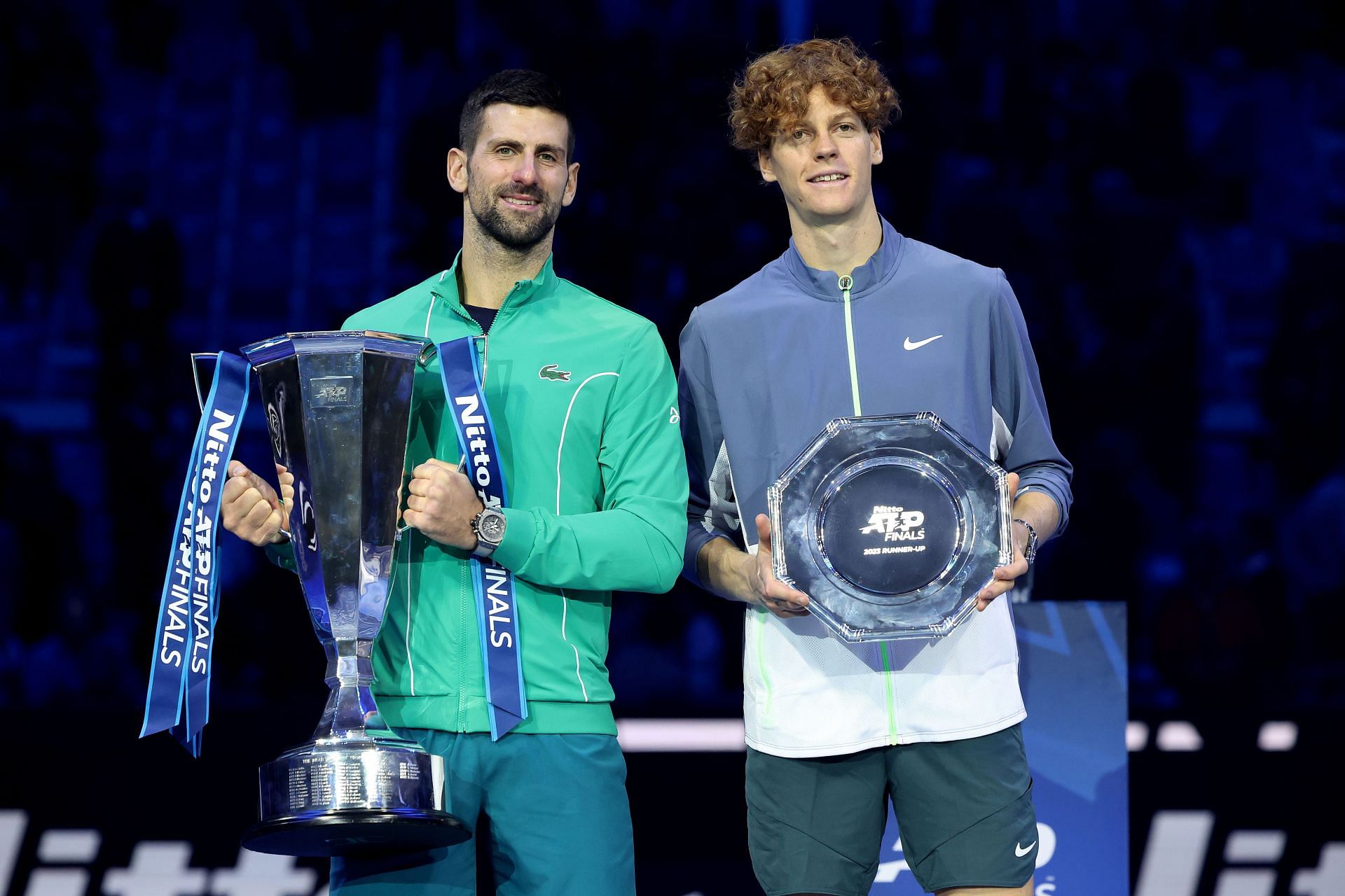 Novak Djokovic and Jannik Sinner pictured at 2024 ATP Finals (Source: Getty)