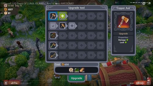 You can upgrade your tools by visiting the anvil shop (Image via Feel Free Games//YouTube/@ezlilyy)