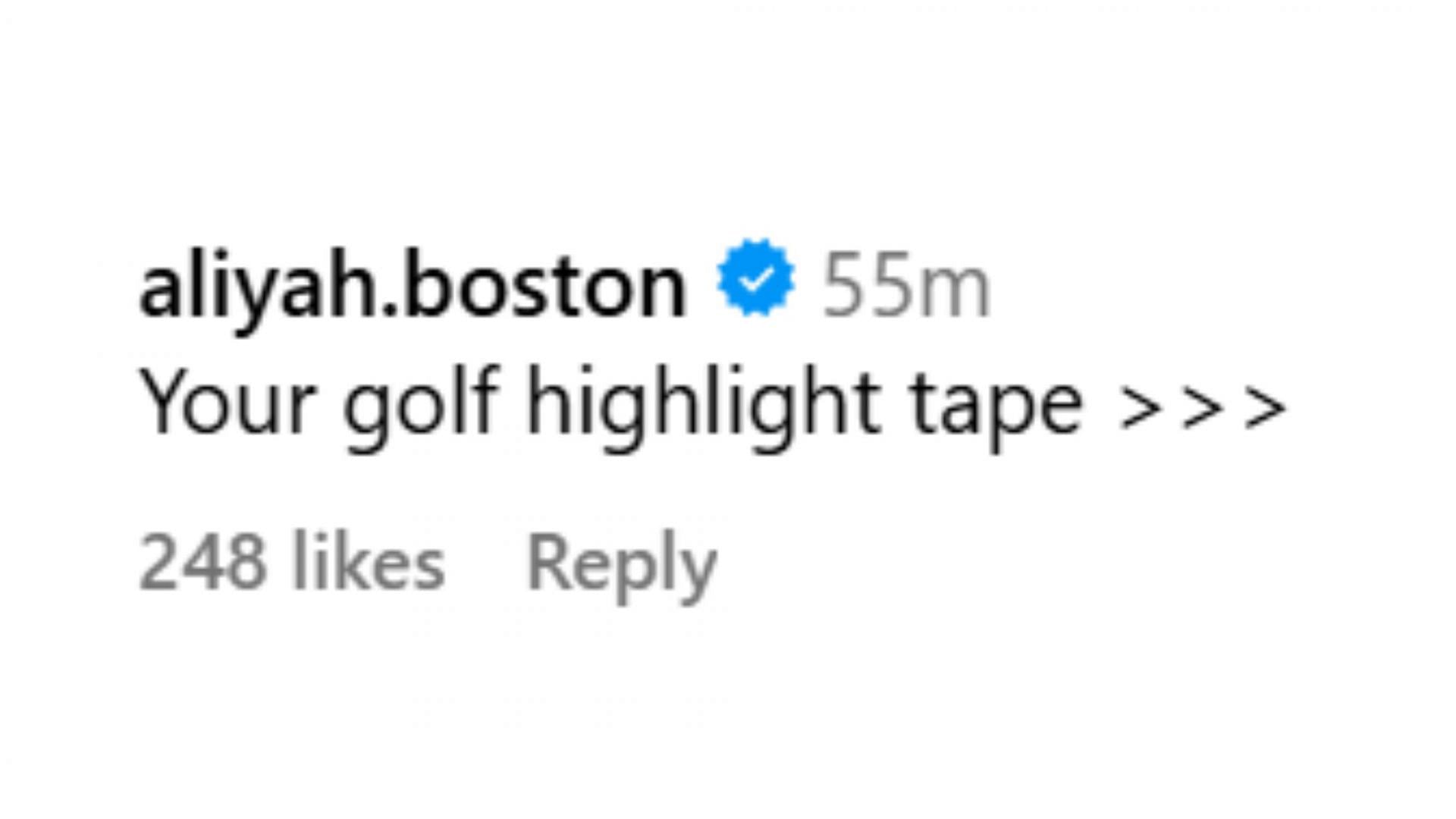 Aliyah Boston comments on Caitlin Clark&#039;s post