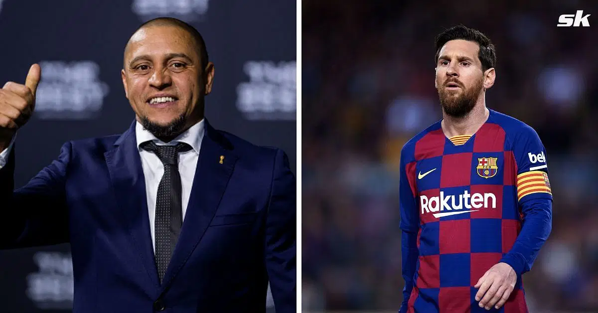 Roberto Carlos (left) and Lionel Messi