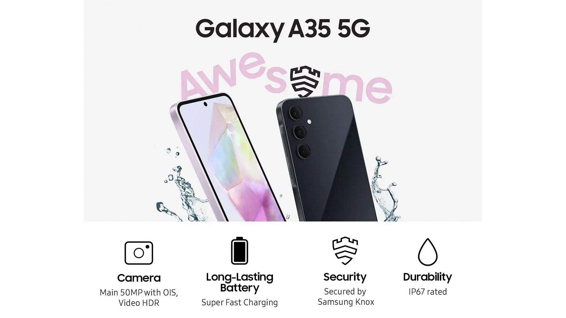 Samsung Galaxy A35&#039;s features (Image via Samsung)