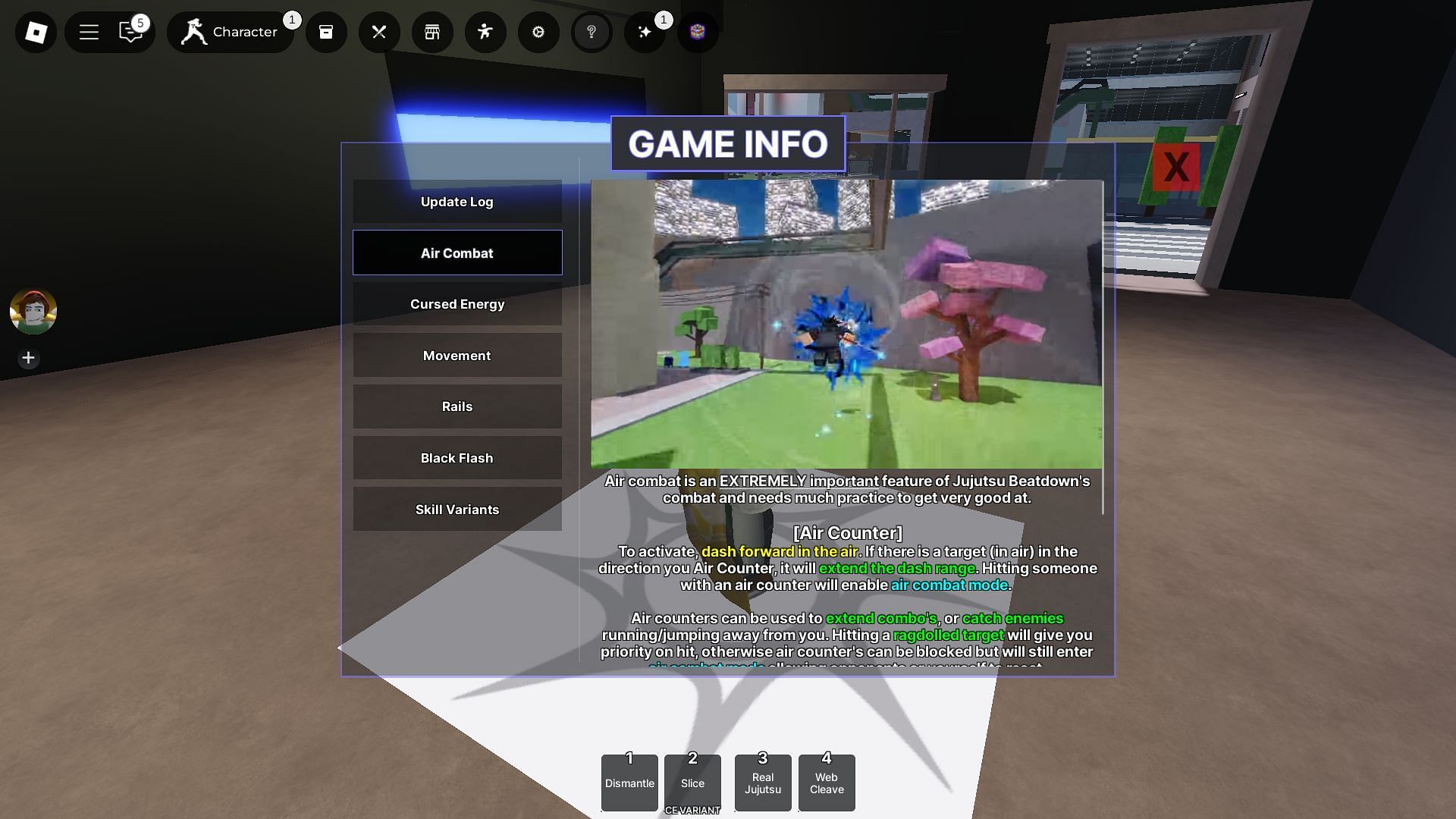 In-game Air Combat demo (Image via Roblox)