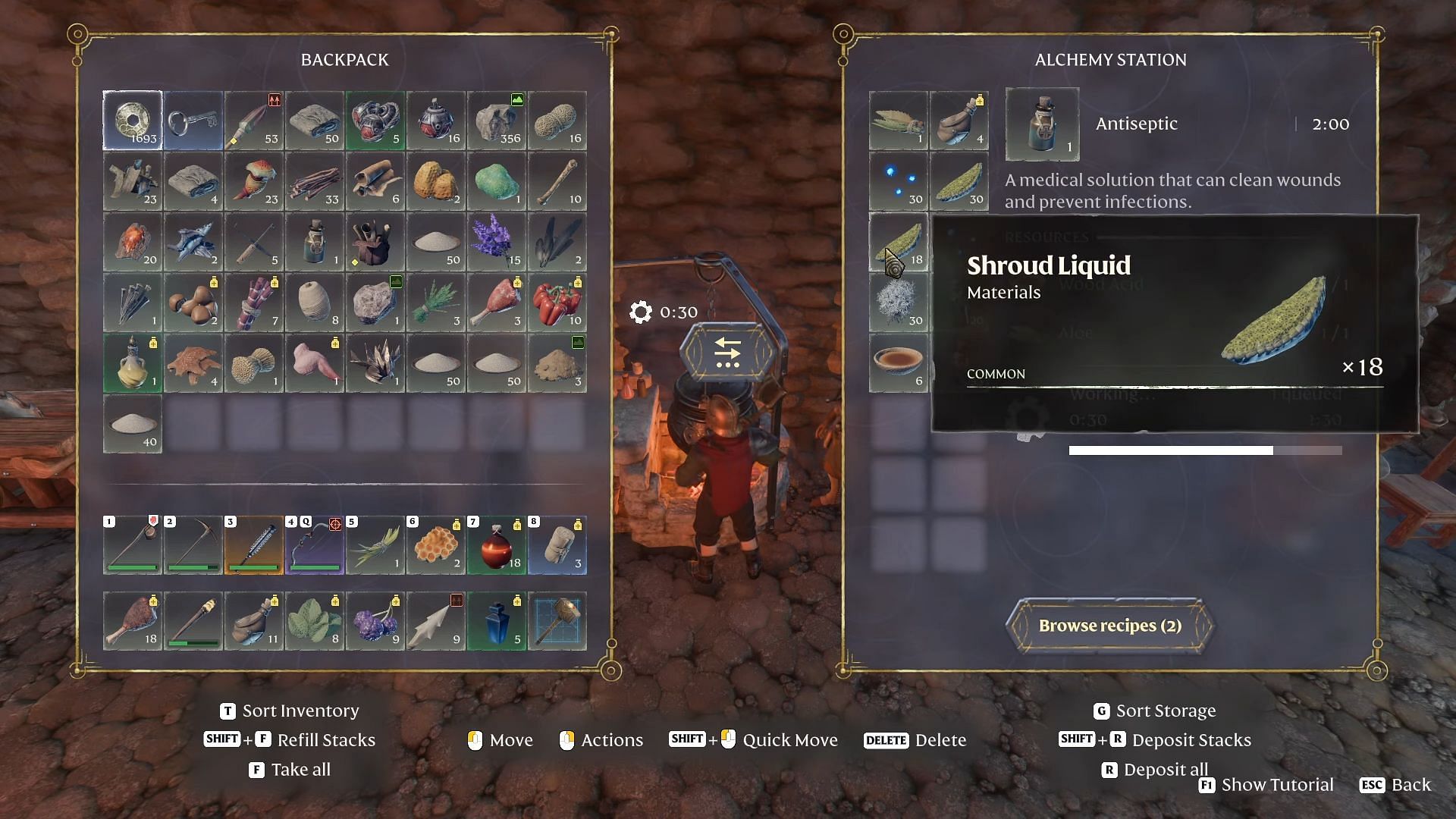 Shroud Liquid is used to craft a variety of potions in the game (Image via Keen Games | YouTube/@Joel Durant)