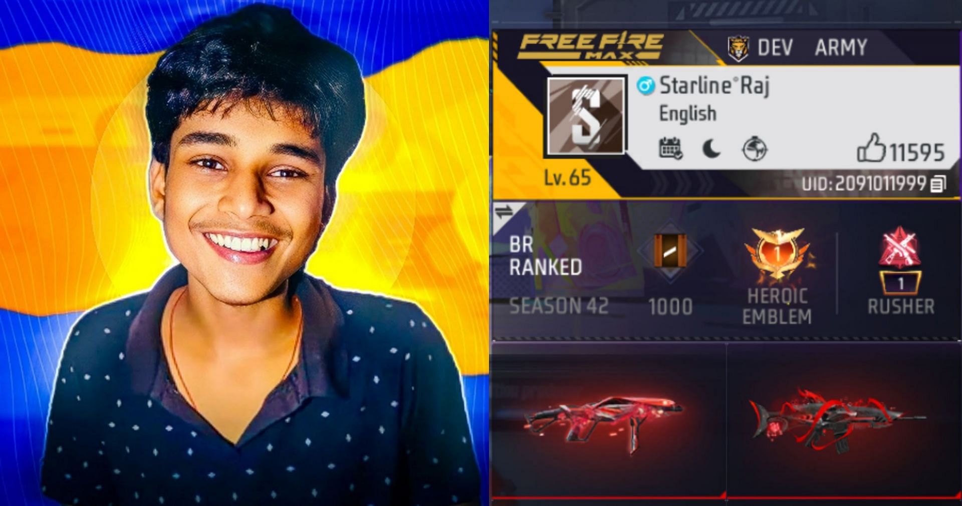 Free Fire MAX (Image via Starline Raj Youtube Logo &amp; Garena/Screenshot)