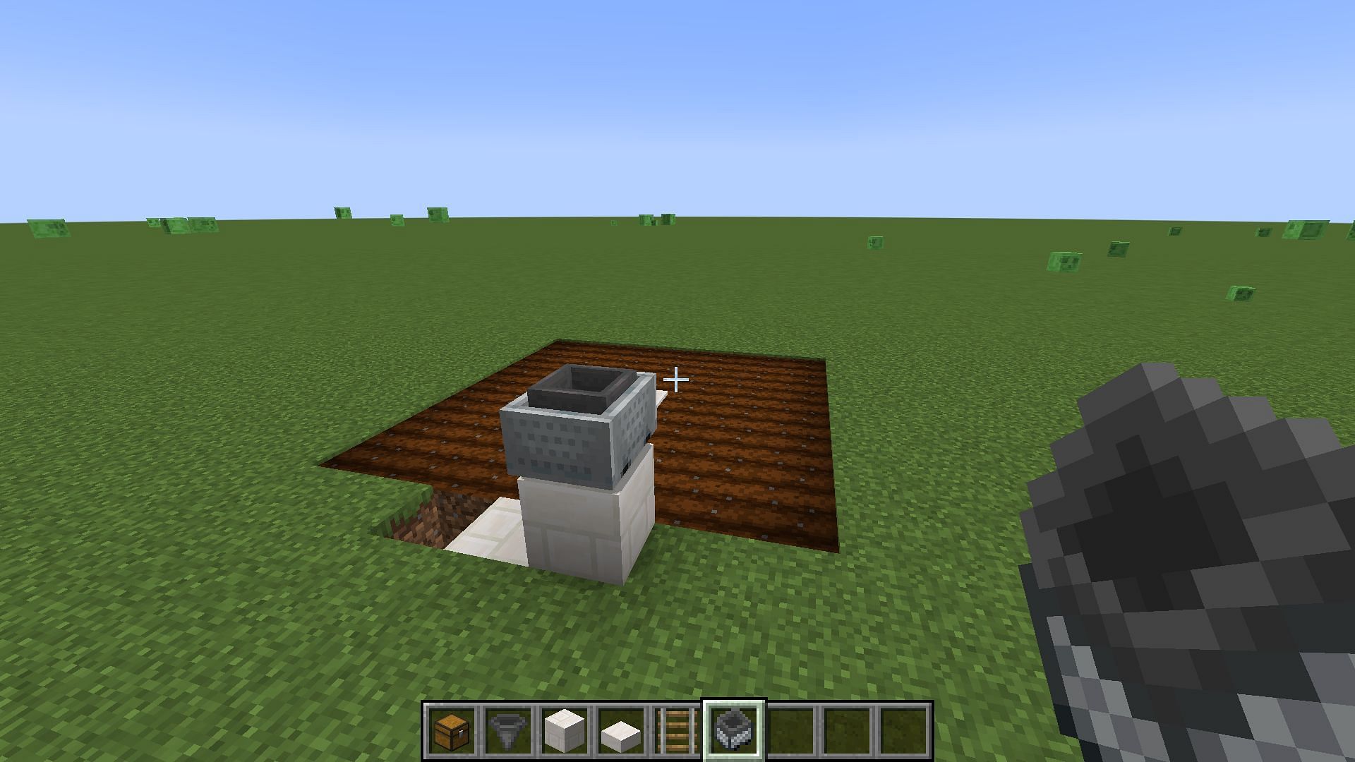 You need to break the block so the minecart falls and fits on top of the slab (Image via Mojang Studios)