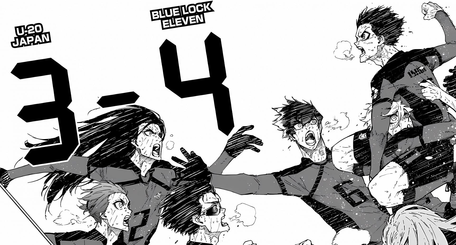 Isagi sealing the win of Team Blue-Lock (Image via Kodansha)