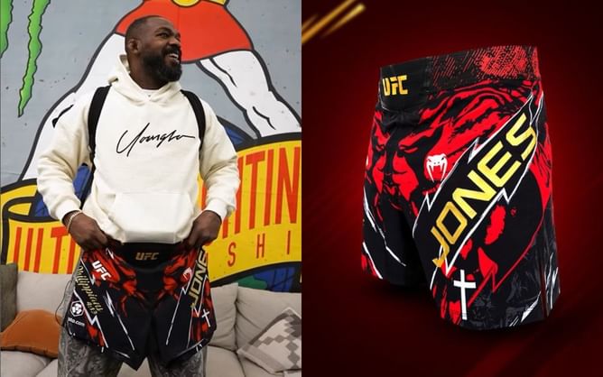 Jon Jones falls in love with his custom UFC shorts ahead of Stipe Miocic fight: "Gonna wear them to sleep tonight"