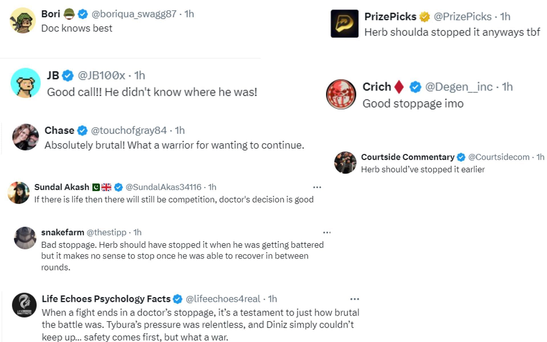 Screenshots of fan reactions to ESPN MMA&#039;s X post