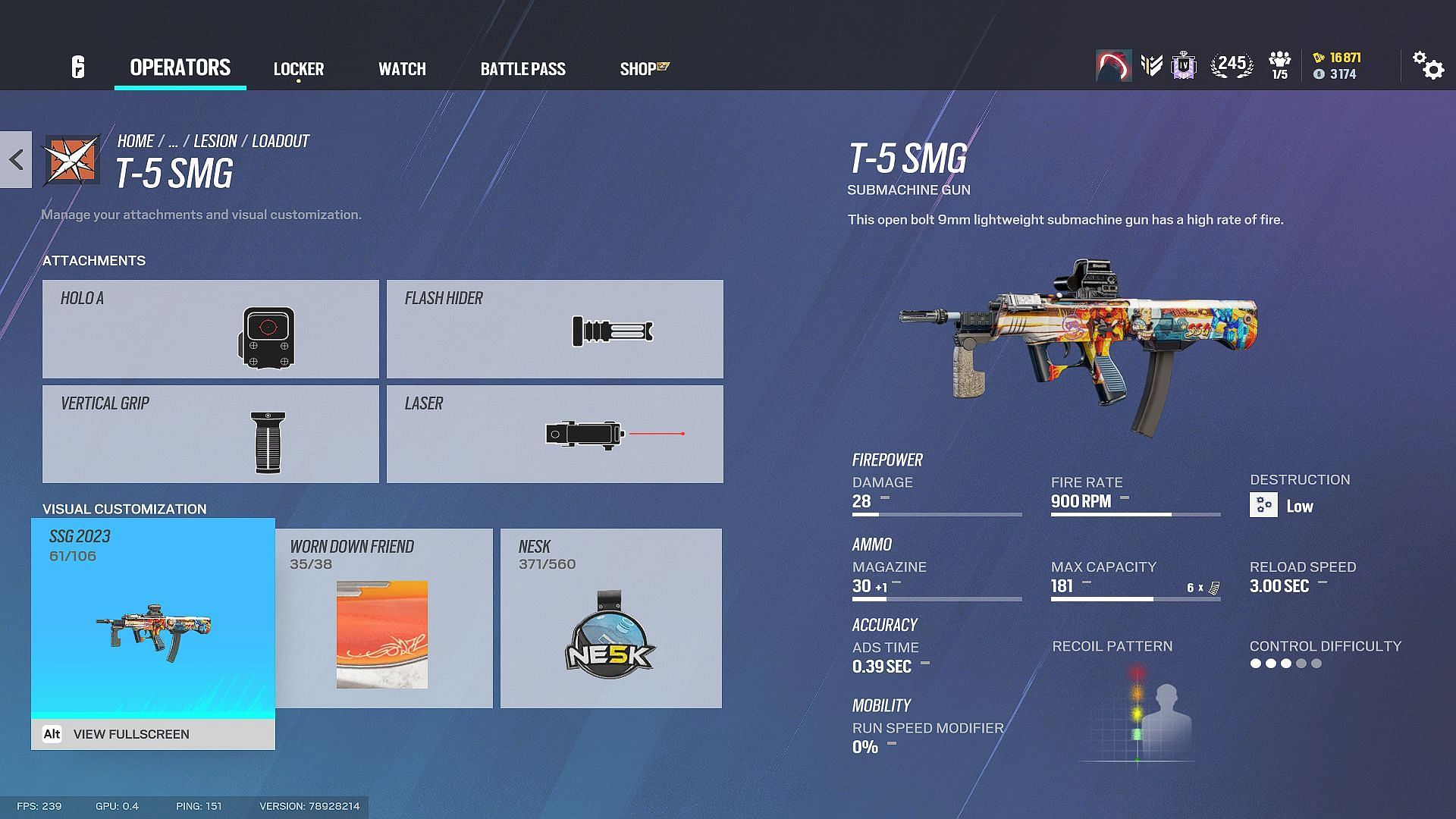 Primary weapon of Lesion loadout in Rainbow Six Siege (Image via Ubisoft)