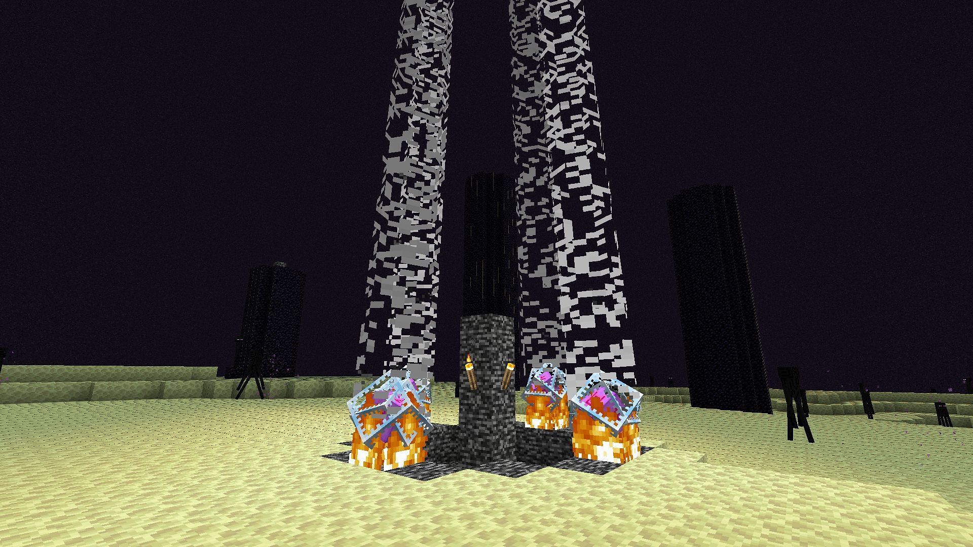 The End Crystal is primarily used to respawn the End Dragon boss (Image via Mojang Studios)