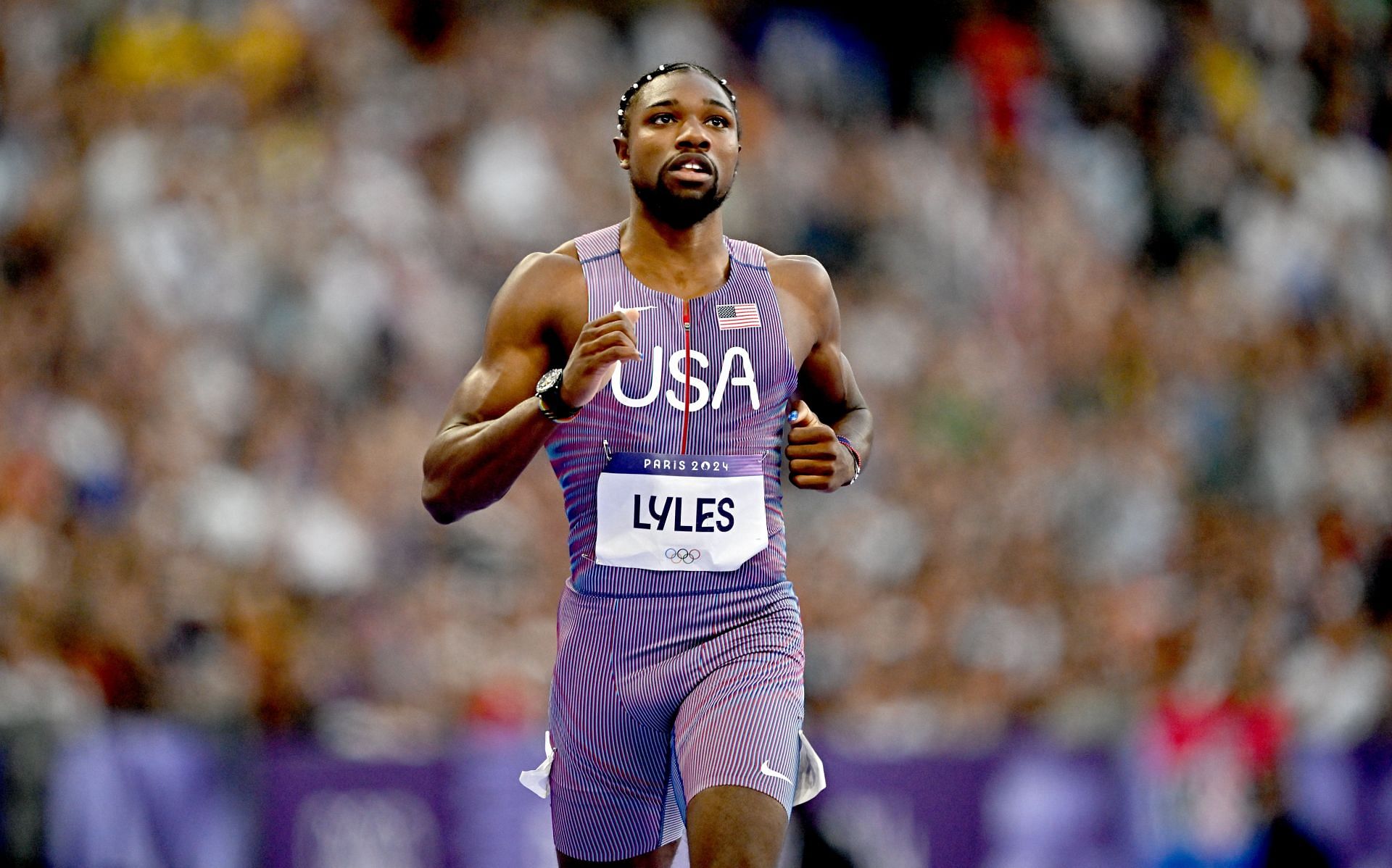 Noah Lyles at the Paris 2024 Olympic Games - Day 10 - Athletics - Source: Getty