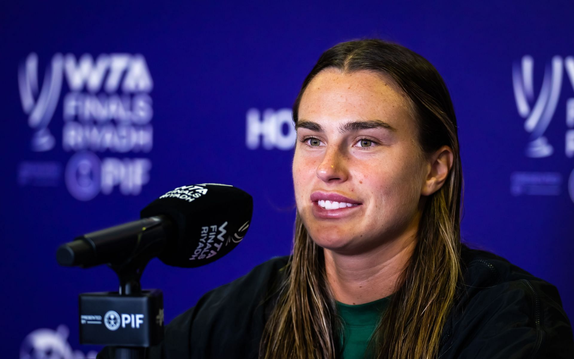 WTA Finals 2024 - Aryna Sabalenka speaking during a press conference (Image via Getty)