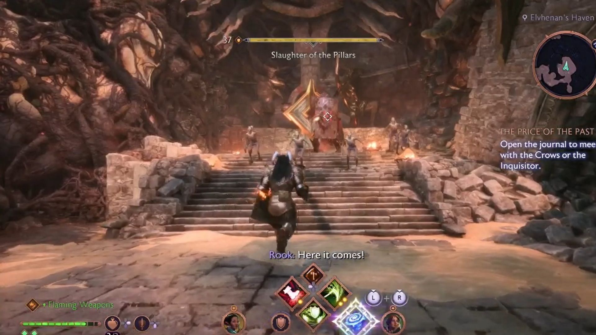 The fight with Slaughter of Pillars (Image via EA/Youtube@TrophyGamers)