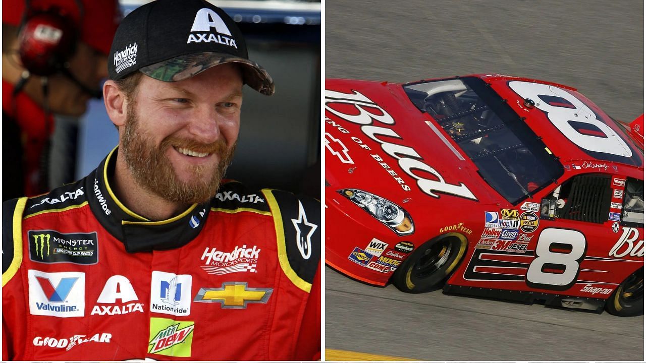 NASCAR Hall of Famer Dale Earnhardt Jr. brought back fragments of nostalgia with his No. 8 Budweiser Chevy at Florence Motor Speedway (via Getty)