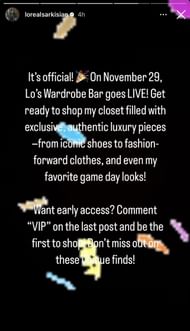 Loreal's Instagram story