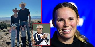 Caroline Wozniacki gets emotional about her children James and Olivia growing up too quickly; her father Piotr joins in to make memories on trampoline