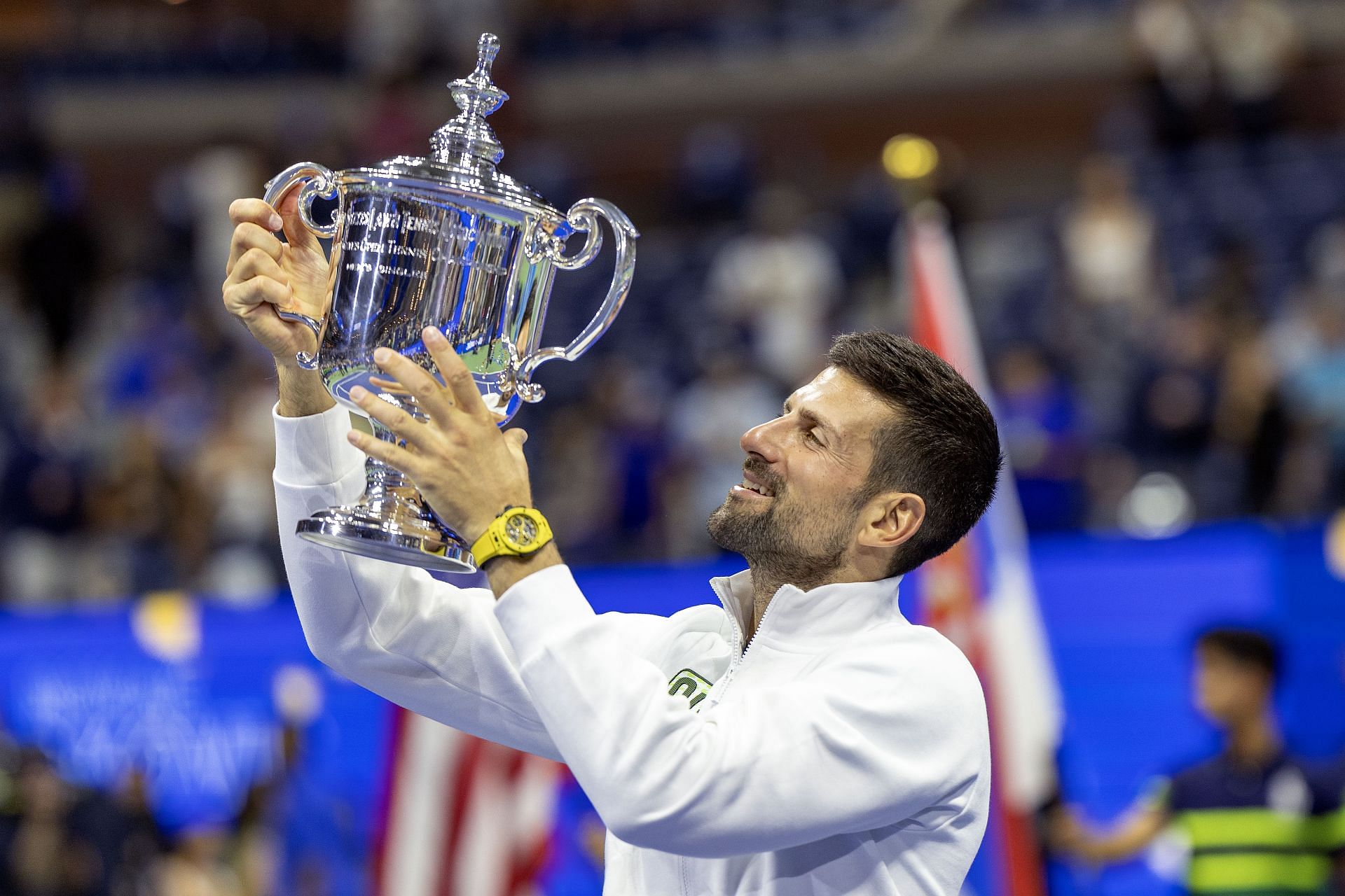 Novak Djokovic&#039;s last Grand Slam win came at the US Open in 2023 Source | Getty Images