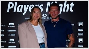 In Pictures: Aryna Sabalenka's boyfriend Georgios Frangulis finds "the way to a girl's heart" as he adorably presents Belarusian with roses and donuts