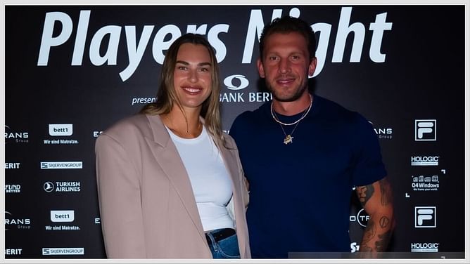 In Pictures: Aryna Sabalenka's boyfriend Georgios Frangulis finds "the way to a girl's heart" as he adorably presents Belarusian with roses and donuts