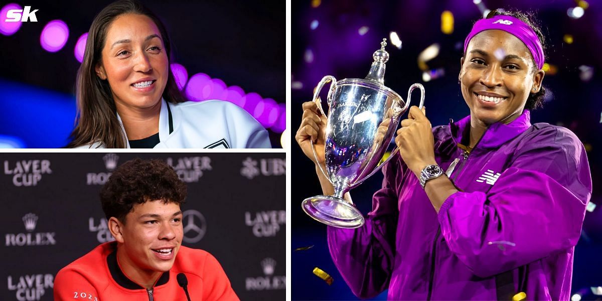 Jessica Pegula and Ben Shelton celebrate Coco Gauff