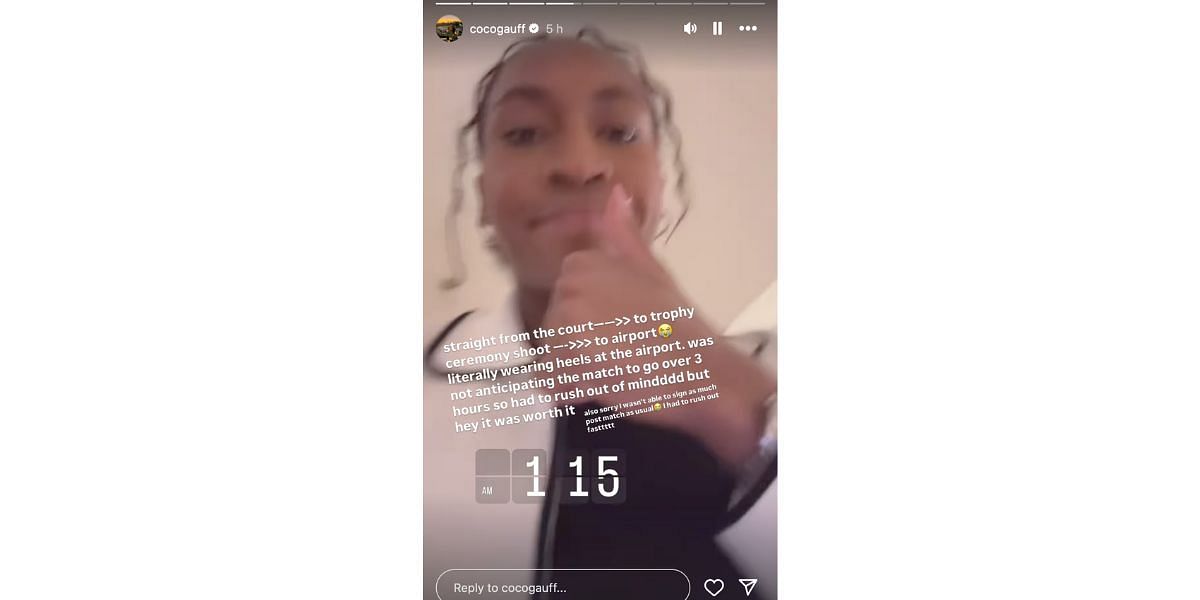 Coco Gauff&#039;s Instagram story