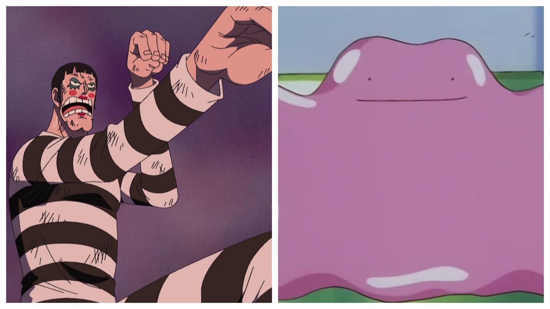 Bon Clay in One Piece and Ditto in Pok&eacute;mon (Image via Toei Animation/The Pok&eacute;mon Company)