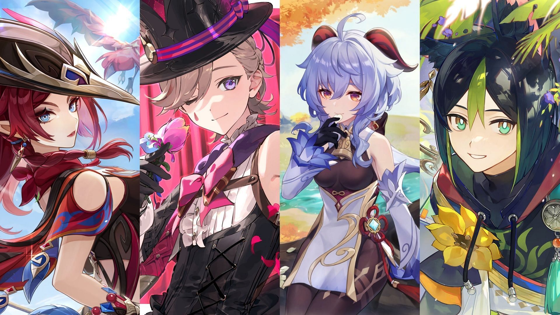 Chasca, Lyney, Ganyu, and Tighnari (Image via HoYoverse)