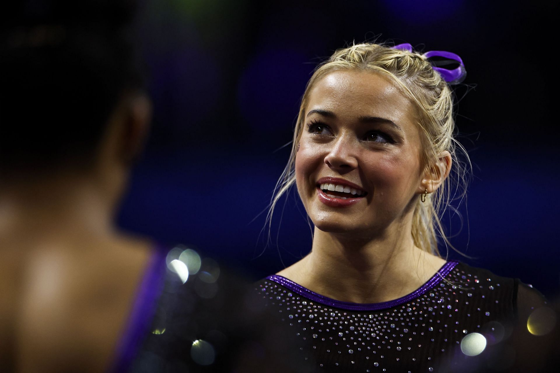 Olivia Dunne during a meet against the Florida Gators in Gainesville, Florida. (Photo by Getty Images)